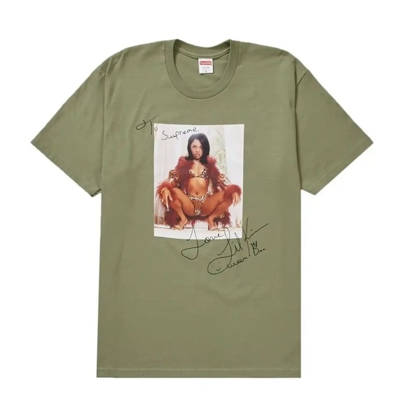 Supreme Lil Kim Tee Green Light Olive Medium T-Shirt - Picture 1 of 5